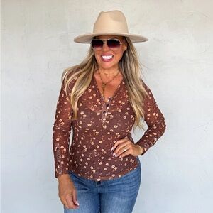 Floral Brown Women's Top